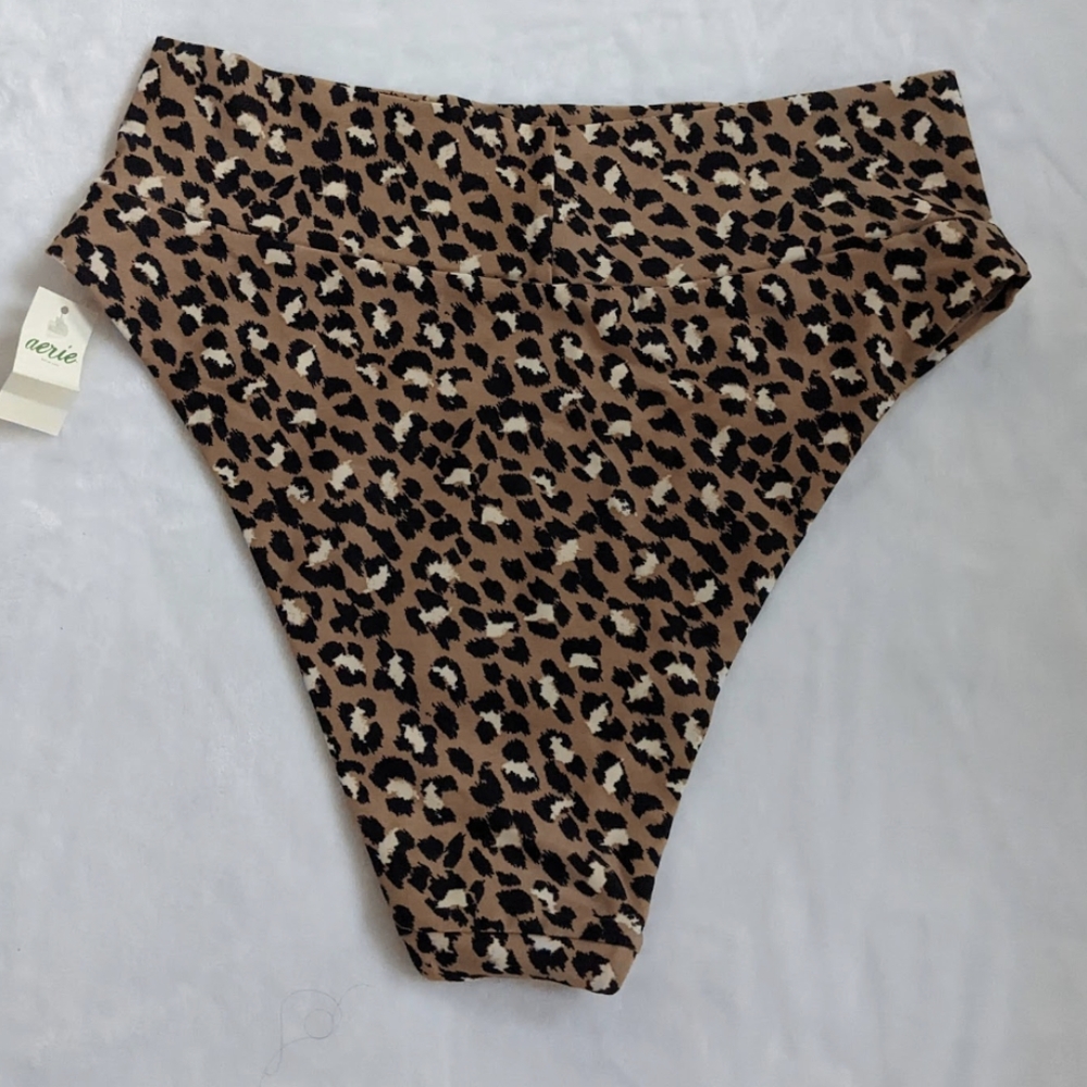 Aerie Cheetah Animal Print Bikini Lightly Padded XL Top HighWaist L Bottom NWT ⚡ - Picture 6 of 14